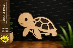 Cute Turtle Animal Laser Cut SVG File turtle svg, cute turtl Product Image 1