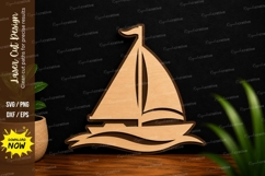 Classic Sailboat Ocean Waves Laser Cut SVG File sailboat svg Product Image 1