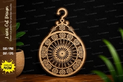 Mandala Ornament Round Pendant Laser Cut SVG File mandala Product Image 1