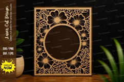 Sunflower Floral Rectangle Frame Laser Cut SVG File sunflowe Product Image 1