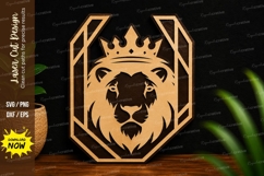Lion King Crown Geometric Laser Cut SVG File lion svg, crown Product Image 1