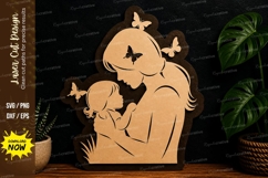 Mother Child Love Design laser cut svg File, mother child Product Image 1