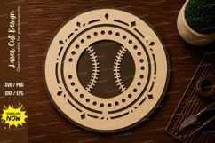 Baseball Mandala Frame Ornament Laser Cut SVG File baseball Product Image 1