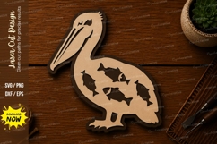 Pelican With Fish Wildlife Laser Cut SVG File pelican svg Product Image 1