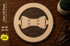 Bow Tie Round Ornament Laser Cut SVG File bow tie svg, bow Product Image 1