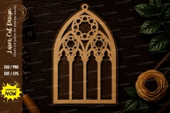 Gothic Window Arch Ornament Laser Cut SVG File gothic window Product Image 1