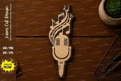 Microphone Music Flame Ornament Laser Cut SVG File microphon Product Image 1