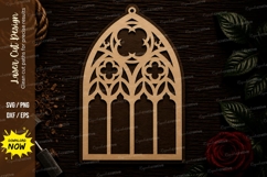 Gothic Arch Window Ornament Laser Cut SVG File gothic arch Product Image 1