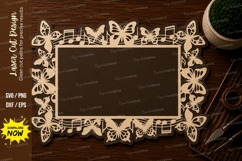 Butterfly Floral Frame Laser Cut SVG File butterfly frame Product Image 1