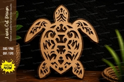 Sea Turtle Mandala Ornament Laser Cut SVG File sea turtle Product Image 1