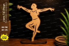 Dancing Woman Silhouette Ornament Laser Cut SVG File dancing Product Image 1
