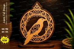 Hanging Bird Ornament Frame Laser Cut SVG File hanging bird Product Image 1