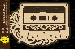 Vintage Cassette Tape Frame Laser Cut SVG File cassette tape Product Image 1