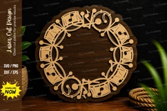 Music Notes Wreath Frame Laser Cut SVG File music notes wrea Product Image 1