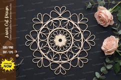 Floral Mandala Laser Cut SVG laser cut svg, floral mandala Product Image 1