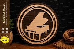 Elegant Grand Piano Ornament Laser Cut SVG File grand piano Product Image 1