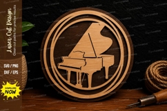Grand Piano Circle Ornament Laser Cut SVG File grand piano Product Image 1