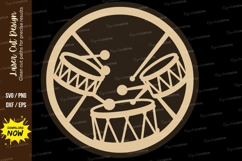 Drum Set Circle Ornament Laser Cut SVG File drum set svg, dr Product Image 1