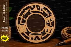 Drum Wreath Ornament Laser Cut SVG File drum wreath svg Product Image 1