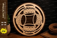 Drum Circle Frame Ornament Laser Cut SVG File drum frame svg Product Image 1