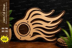 Flaming Audio Speaker Ornament Laser Cut SVG File flaming Product Image 1