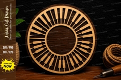 Piano Keyboard Round Wreath Laser Cut SVG File piano keyboar Product Image 1