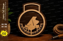 Piano Ornament Tag Laser Cut SVG File piano ornament svg Product Image 1