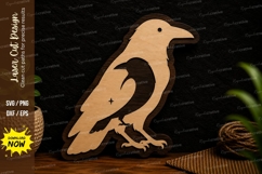 Crow Bird Silhouette Laser Cut SVG File crow bird svg, raven Product Image 1