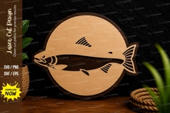 Salmon Fish Round Ornament Laser Cut SVG File salmon fish Product Image 1