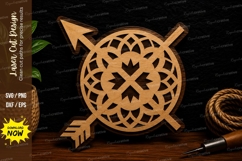 Arrow Mandala Compass Ornament Laser Cut SVG File arrow mand Product Image 1