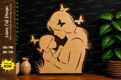Mother Child Love Silhouette laser cut svg File Product Image 1
