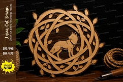 Wolf Forest Wreath Ornament Laser Cut SVG File wolf wreath Product Image 1