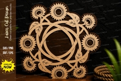 Sunflower Wreath Frame Laser Cut SVG File sunflower wreath Product Image 1