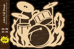 Rock Drum Set Ornament Laser Cut SVG File rock drum set svg Product Image 1