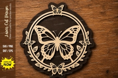 Butterfly Ornament Frame laser cut svg File butterfly SVG Product Image 1