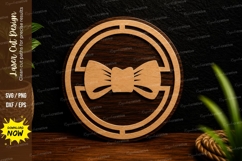 Bow Tie Circle Ornament Laser Cut SVG File bow tie svg, bow Product Image 1