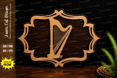 Decorative Harp Frame Laser Cut SVG File harp frame svg Product Image 1