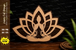 Meditation Lotus Pose Laser Cut SVG File meditation lotus Product Image 1