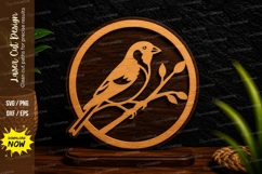 Bird in Circle Frame Laser Cut SVG File bird circle svg Product Image 1