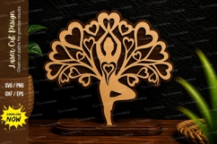 Tree of Hearts Yoga Pose Laser Cut SVG File tree of hearts Product Image 1