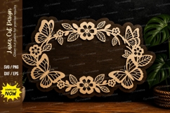 Floral Oval Frame Design laser cut svg File Product Image 1