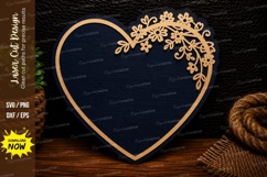 Floral Heart Frame Laser Cut SVG Design heart frame svg, flo Product Image 1