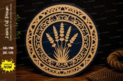 Wheat Mandala Round Laser Cut SVG Design wheat mandala svg, Product Image 1