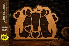 Penguin Love Heart Laser Cut SVG Design penguin svg, penguin Product Image 1