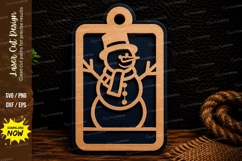 Snowman Ornament Laser Cut SVG Design snowman ornament svg, Product Image 1