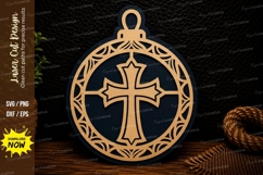 Christian Cross Ornament Laser Cut SVG Design cross ornament Product Image 1
