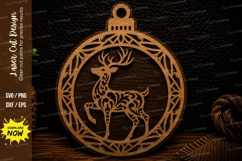 Deer Ornament Laser Cut SVG Design deer ornament svg, stag Product Image 1