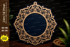 Mandala Round Frame Laser Cut SVG Design mandala frame svg, Product Image 1