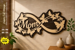Mom Infinity Butterfly laser cut svg File Product Image 1