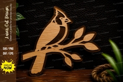 Cardinal Bird Branch Laser Cut SVG Design cardinal bird svg, Product Image 1